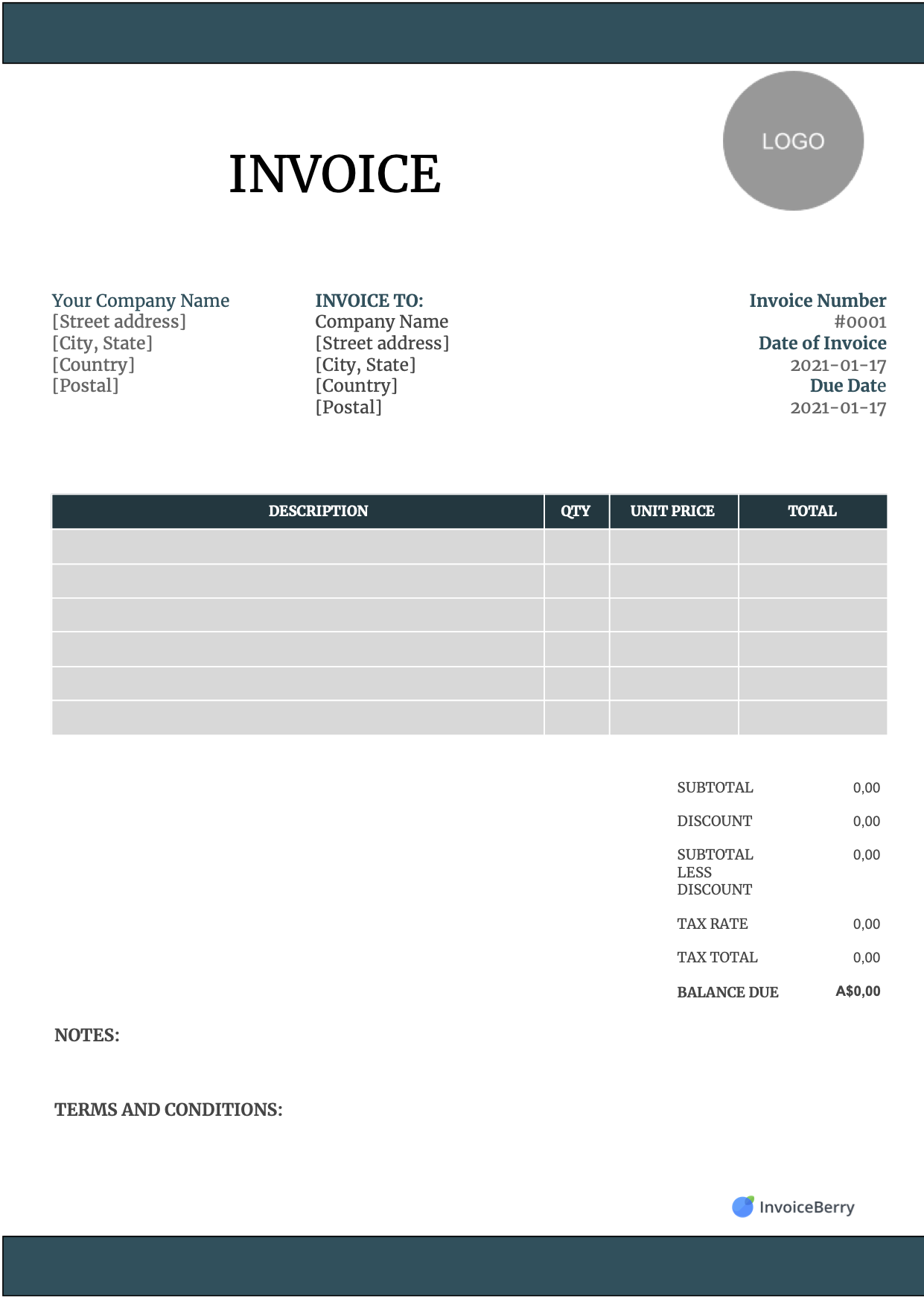 Free Invoice Templates Download All Formats and Industries InvoiceBerry